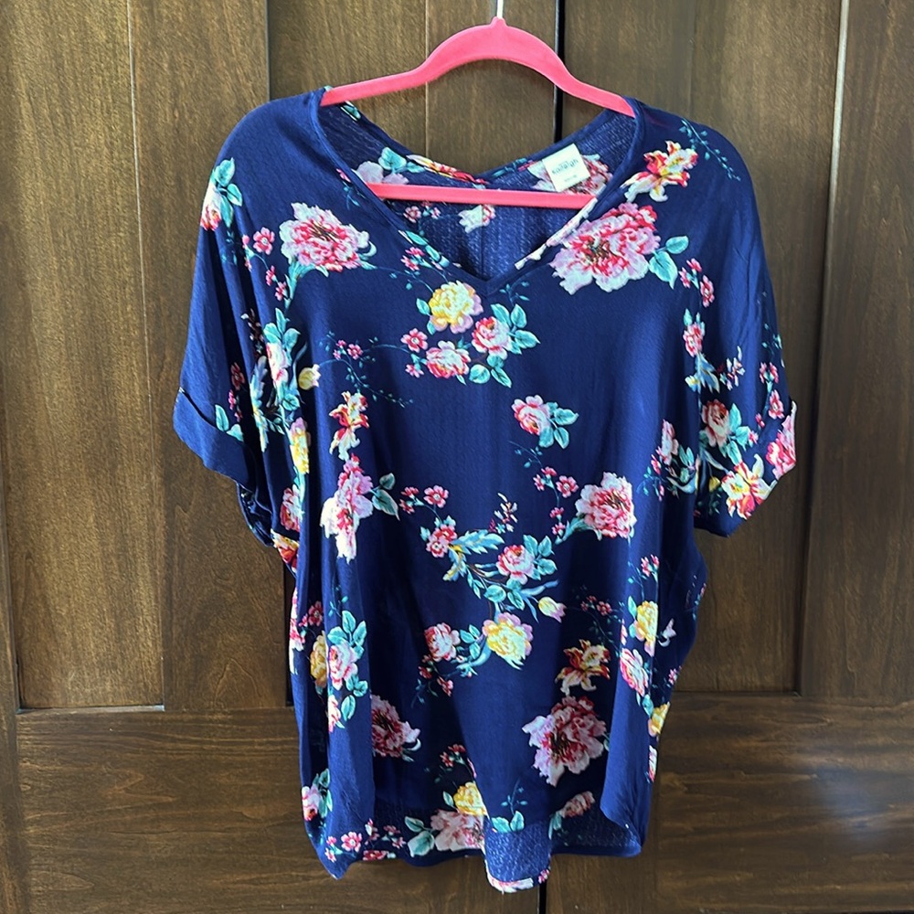 Floral Dolman Style Blouse